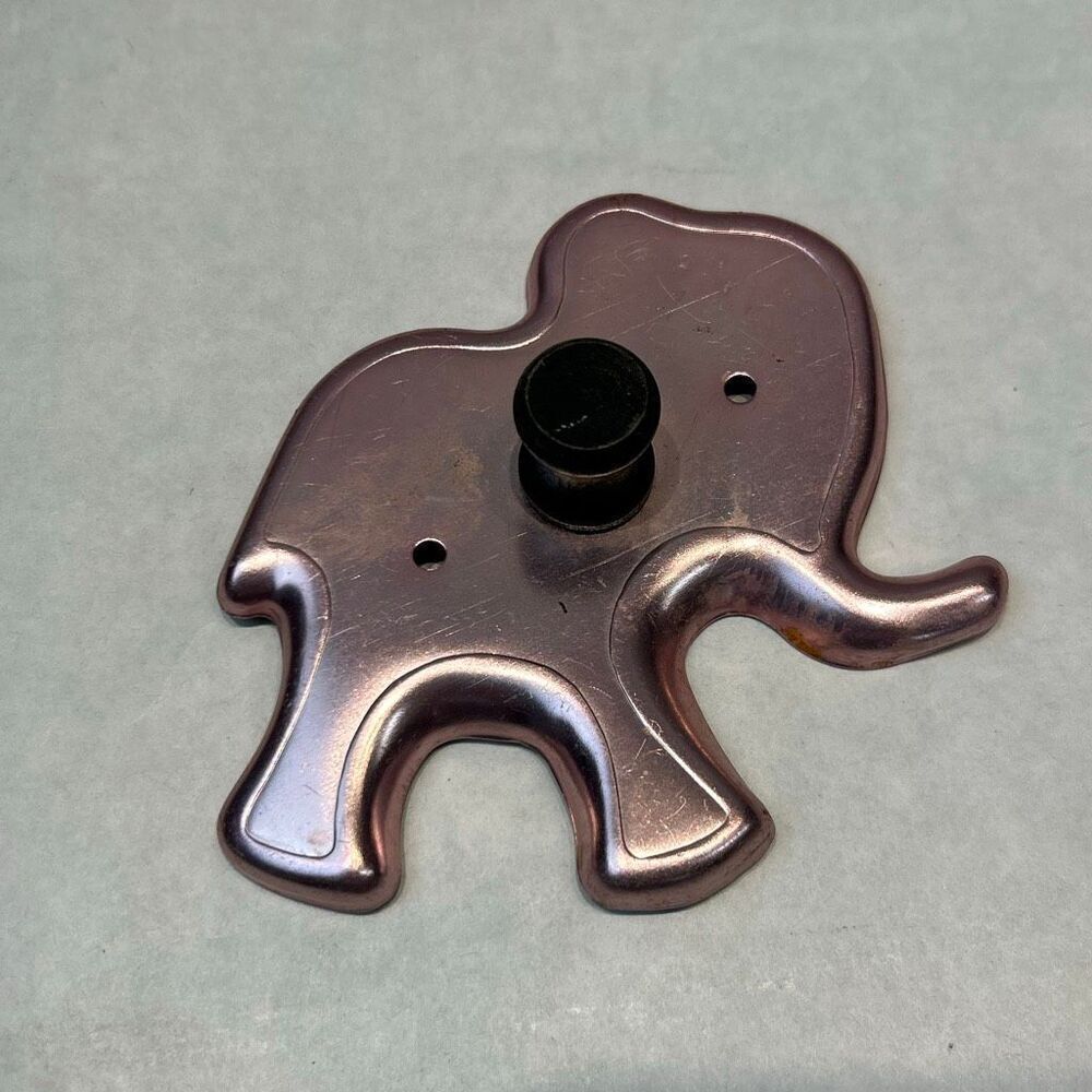 Vtg Pink Elephant Aluminum Cookie Cutter Wooden Handle Metal 1950s 50s